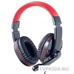 Perfeo PF-SWT-BLK/RED компьютерная USB гарнитура полноразмерная SWAT чёрные/красные